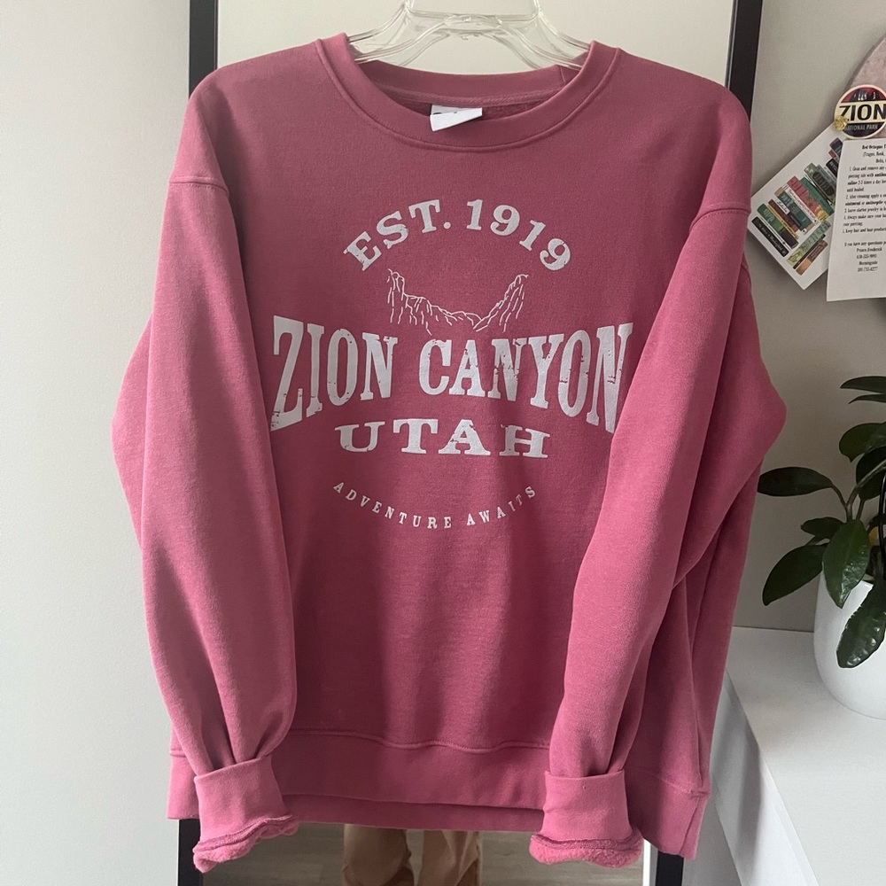 Pink Zion Canyon National Park sweatshirt